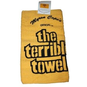 McArthur Sports Myron Copes Official Terrible Towel Yellow Black 100% Cotton